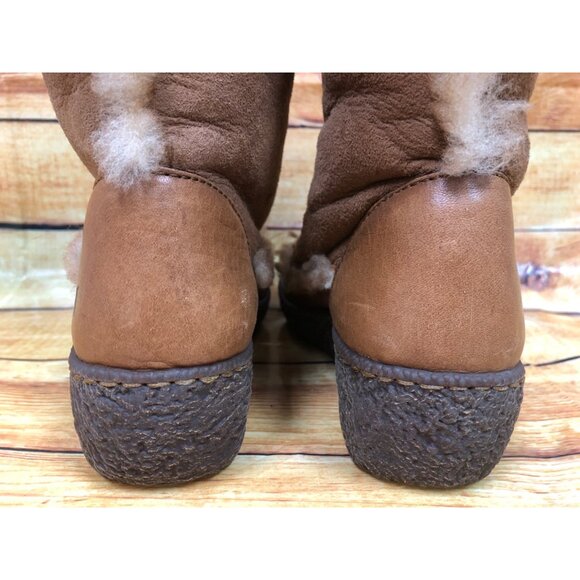 Born Chestnut Nome W5198 Tan Leather Shearling Boots Women 6 (u6q) - Picture 9 of 10